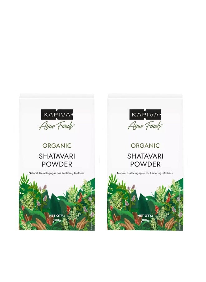 Kapiva Organic Shatavari Powder 100gms | Promotes Lactation Naturally | Helps Maintain Hormonal Balance | Non GMO Certified (Pack of 2) - Image 1