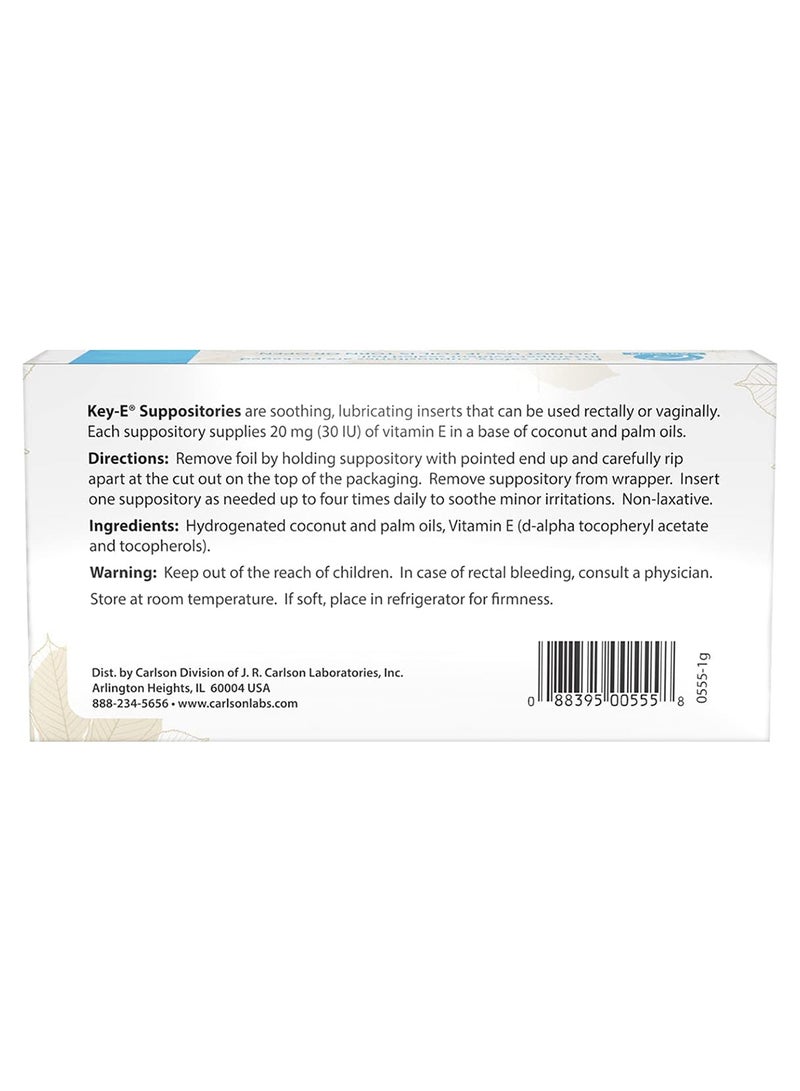 Carlson Suppositories Lubricates Dry Areas Vaginal Rectal Vitamin E Box Of 12 - Image 2