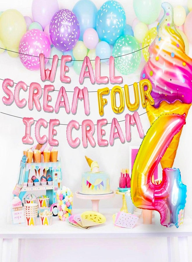 Roaring Good Time Ice Cream Party Decorations 4th Birthday Decoration Candyland Party Decorations for Summer Ice Cream Theme Girl 4th Birthday Party - Image 3