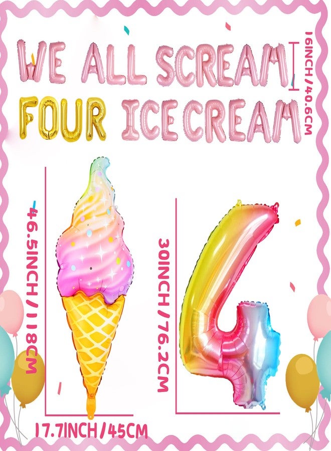 Roaring Good Time Ice Cream Party Decorations 4th Birthday Decoration Candyland Party Decorations for Summer Ice Cream Theme Girl 4th Birthday Party - Image 2