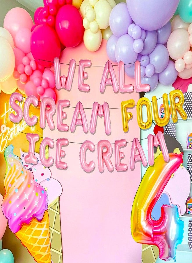 Roaring Good Time Ice Cream Party Decorations 4th Birthday Decoration Candyland Party Decorations for Summer Ice Cream Theme Girl 4th Birthday Party - Image 5