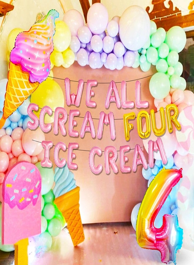 Roaring Good Time Ice Cream Party Decorations 4th Birthday Decoration Candyland Party Decorations for Summer Ice Cream Theme Girl 4th Birthday Party - Image 4