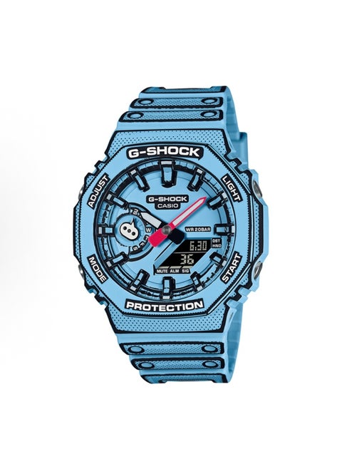octagonal sports waterproof and shockproof watch GA-2100 bule black