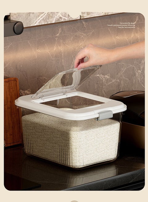 10L Rice Storage Container,Rice Containers,Airtight Rice Storage Containers,Multifunctional Rice Containers with Lids,Large Capacity Grain Storage Container,for Rice,Soybeans
