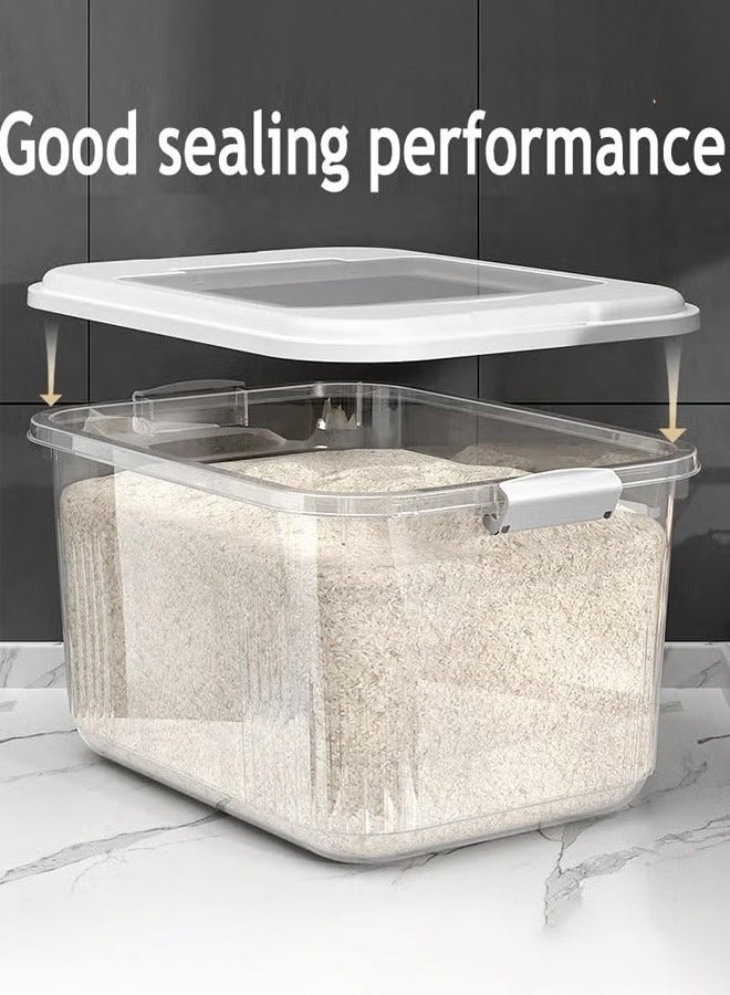 وانغبانغزي حاوية تخزين أرز، حاويات أرز، حاويات تخزين أرز محكمة الإغلاق، حاويات أرز متعددة الاستخدامات مع أغطية، حاوية تخزين حبوب ذات سعة كبيرة، للأرز وفول الصويا 10 لتر/20 لتر/30 لتر - Image 2