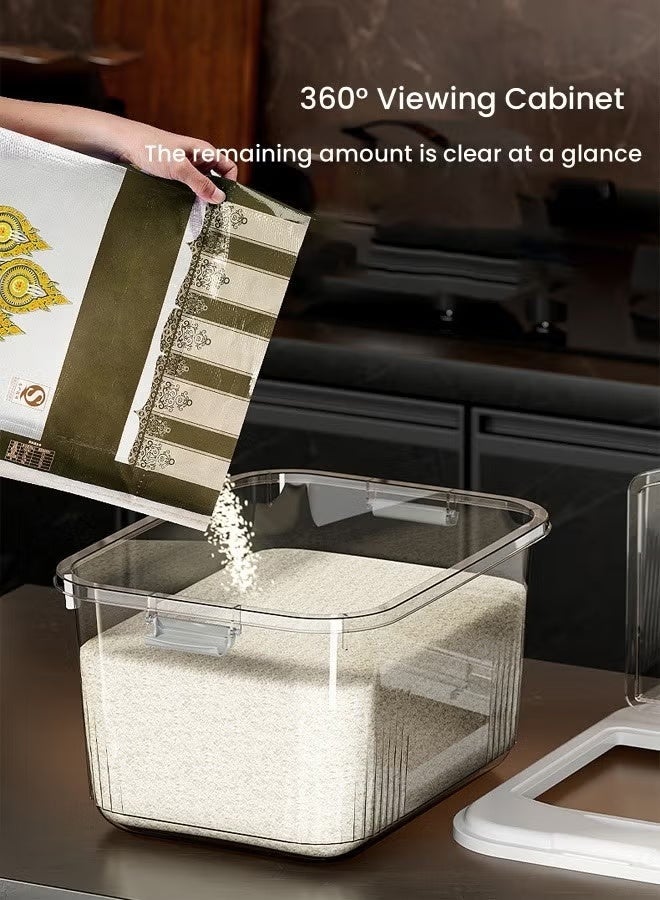 وانغبانغزي حاوية تخزين أرز، حاويات أرز، حاويات تخزين أرز محكمة الإغلاق، حاويات أرز متعددة الاستخدامات مع أغطية، حاوية تخزين حبوب ذات سعة كبيرة، للأرز وفول الصويا 10 لتر/20 لتر/30 لتر - Image 3