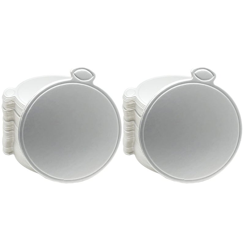 200pcs Mini Cake Boards 31 Mini Round Cardboard Mousse Cupcake Base for Cake Dessert Silver
