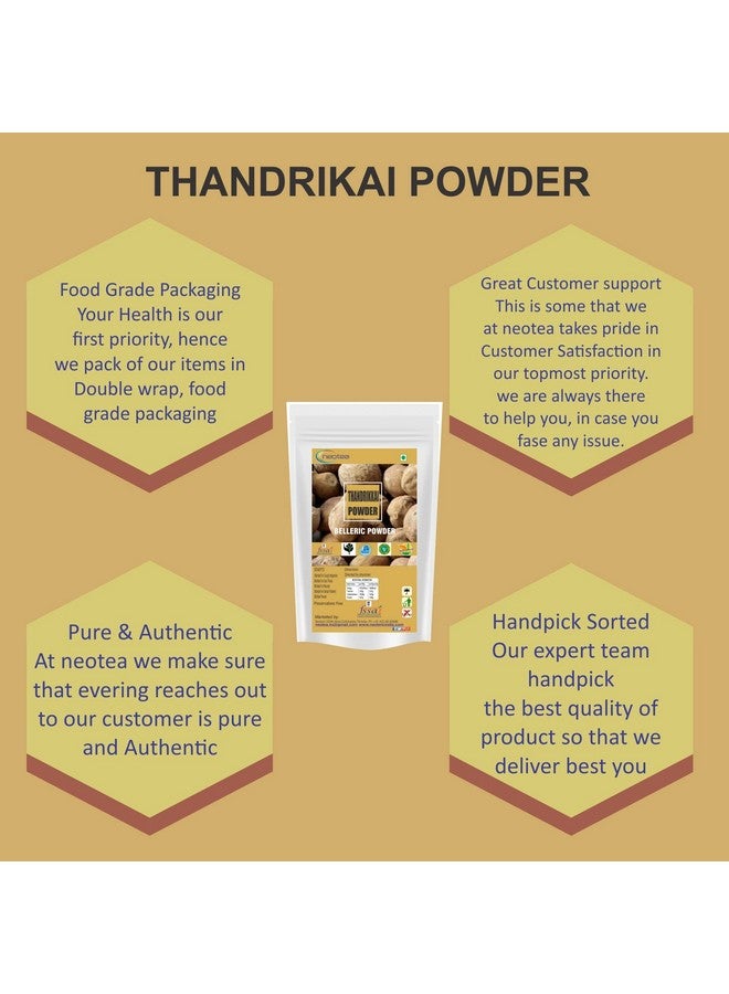 Neotea Thandrikkai Powder | Bahera Beleric | Terminalia Bellirica | Bibhitaki Baheda | Bellarica Tanikaya | Non-GMO | No Added Preservatives | Belerica Fruit | Vibhitak Myrobalan | Digestive, Respiratory & Skin Health | Hair Growth & Wellness 50 GM (Pack Of 10) - Image 3
