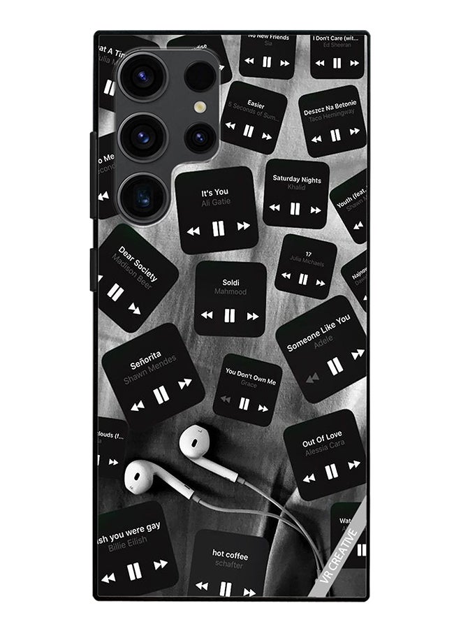 VR CREATIVE Protective Case Cover For Samsung Galaxy S24 Ultra Black Music Tags Design Multicolour - Image 1