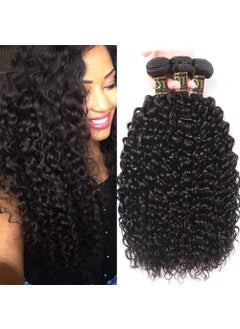 QTHAIR QTHAIR Brazilian Curly Hair Weave 3 Bundles 300g 12 inch  100 Unprocessed Human Hair Weft Extensions  Black Curly Natural SewIn Wavy 