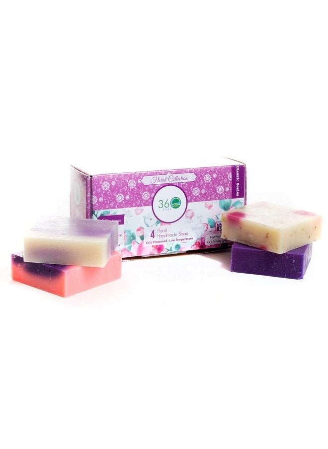 360Feel Floral 4 Large Soap Bar Flower Scents Lavender Lilac Hydrangea Anniversary Wedding Gift Set Handmade Natural Organic With Essential Oil Pink 5 Ounce (Pack Of 4)  - Image 4