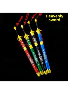 Scenic Spots Sell Printed Dragon Words Electroplating Xuanwu Excalibur Park Temple Fair Qinglong Sword Sword Yiwu Wholesale-Color:Heavenly Sword (Wooden)