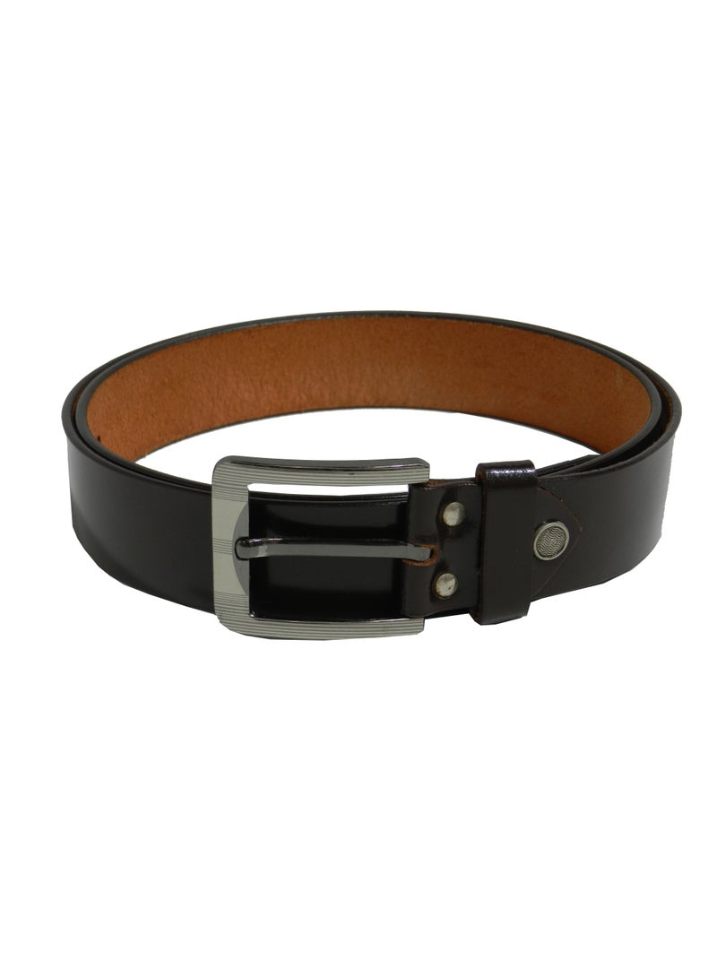 LAVERI LEATHER GENUINE LEATHER 40MM FORMAL AND CASUAL BROWN BELT FOR MENS - Image 3