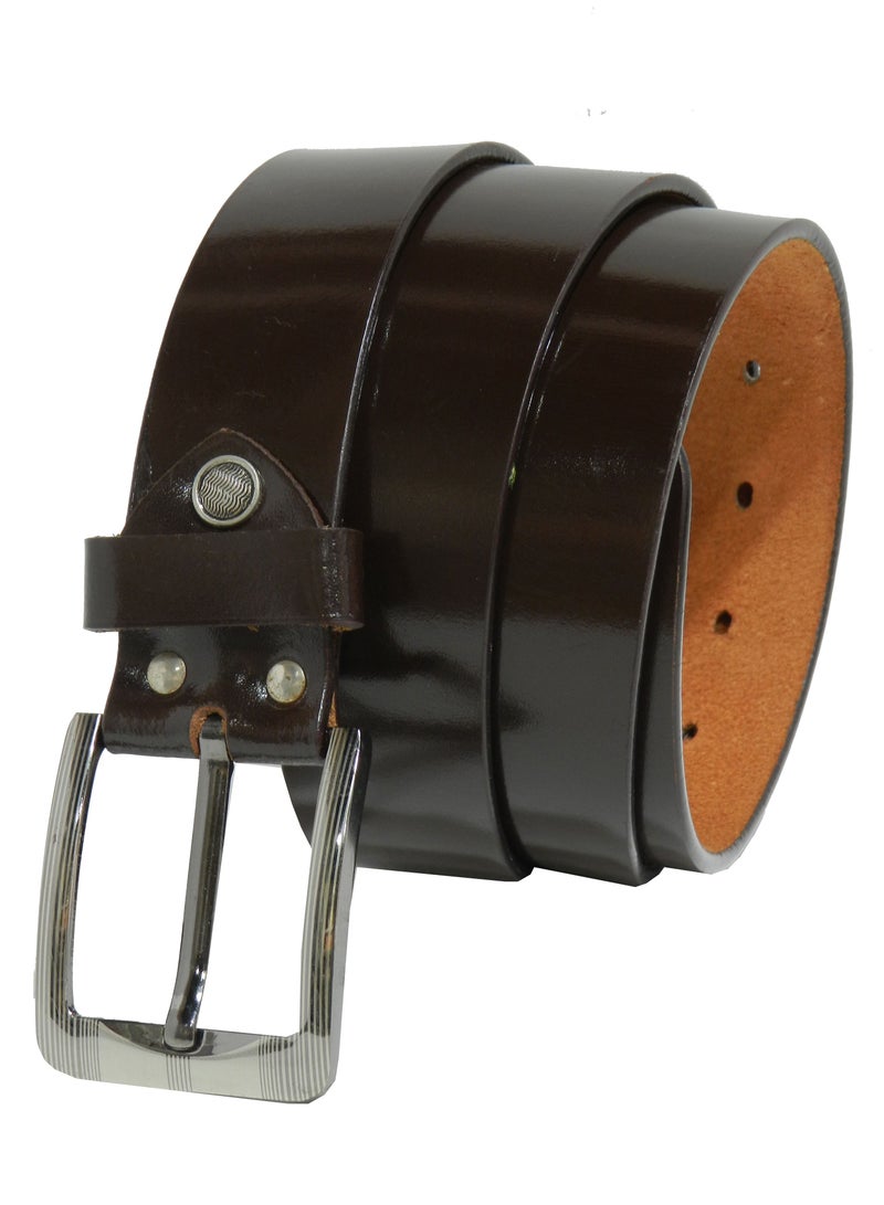 LAVERI LEATHER GENUINE LEATHER 40MM FORMAL AND CASUAL BROWN BELT FOR MENS - Image 2