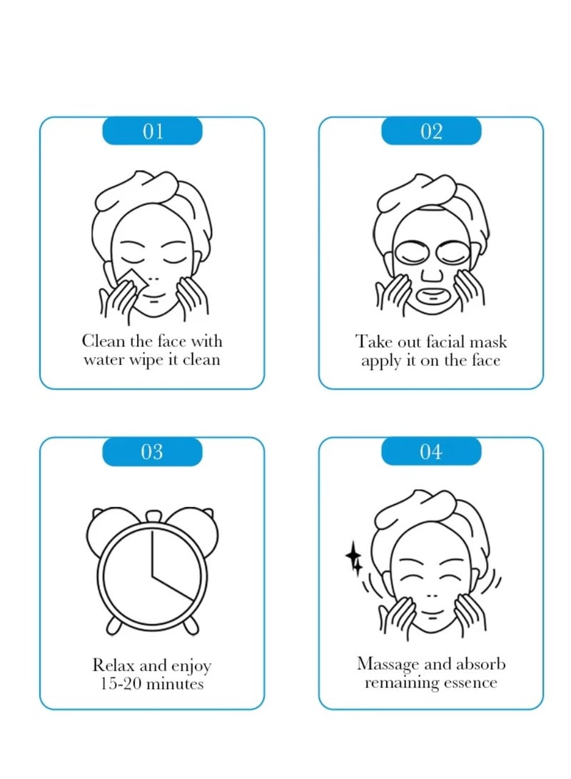 SADOER 10 Pcs Firming Moist Capsule Vitamin B Mask Set Hydration Moisturizing Repair Whitening Freckle Smooth Skin Facial Mask Brighten Skin Care Sheet Face Mask for Women and Men Water Fit Face Skin - Image 4