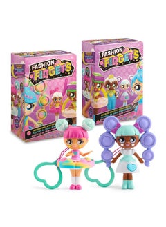 WowWee Fashion Fidgets Sensory Toy Dolls - Push Pop Fidget Toy Pack of 2 - Anxiety and Stress Relief for Kids  - Image 1