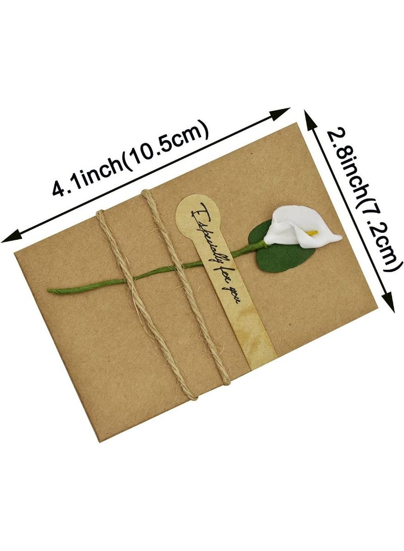 فوميمو عبوات بطاقات شكر برسومات زهور يدوية الصنع للدعوة والتهنئة والأمنيات لحفلات الزفاف وأعياد الميلاد والمهرجانات - Image 3