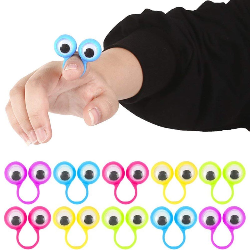 3 otters Eyeball Ring, 25PCS Eye Finger Puppets Eye Monster Finger, Party Favors, Classroom Prizes, Birthday Goodie Bag Stuffers, Halloween Toys for Toddlers - Image 1