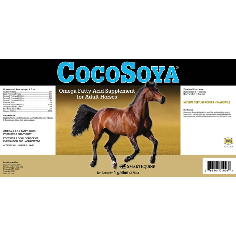 SmartEquine CocoSoya Oil | Oil for Skin and Coat | Contains Soybean and Coconut Oil for Overall Coat Shine and Horse Health | Nourishing Fatty Acids for a Lustrous Appearance | 1 Gallon - Image 2