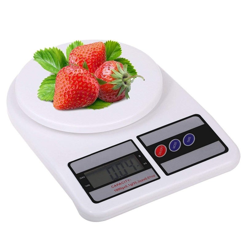 VDHJA SF 400 Electronic Digital Weighing Machine For Home Food Weight Machine Lcd Display Measuring Cooking Vegetable Fruit Food Weighing Machine WHITE PACK OF 1 - Image 1