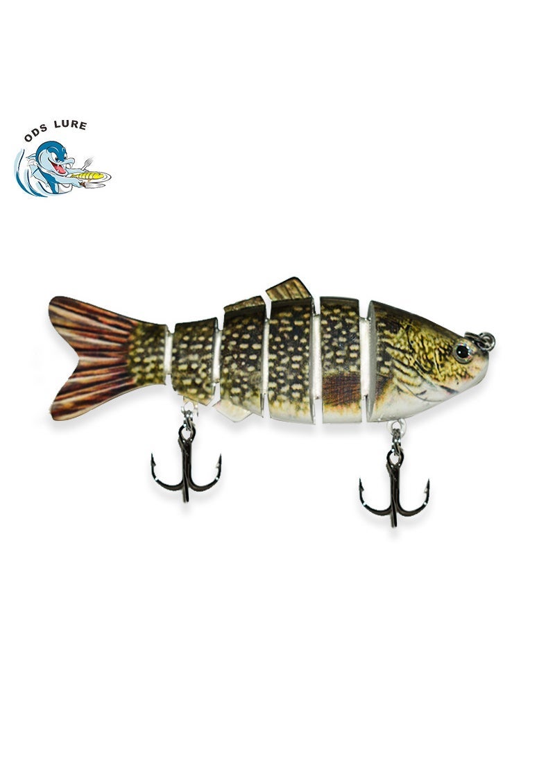 Generic Simulation hard bait 10cm/17G multi-section Fish Road bait 6 bionic bait hard bait multi-section Fish Spot special bait Dark green spot
