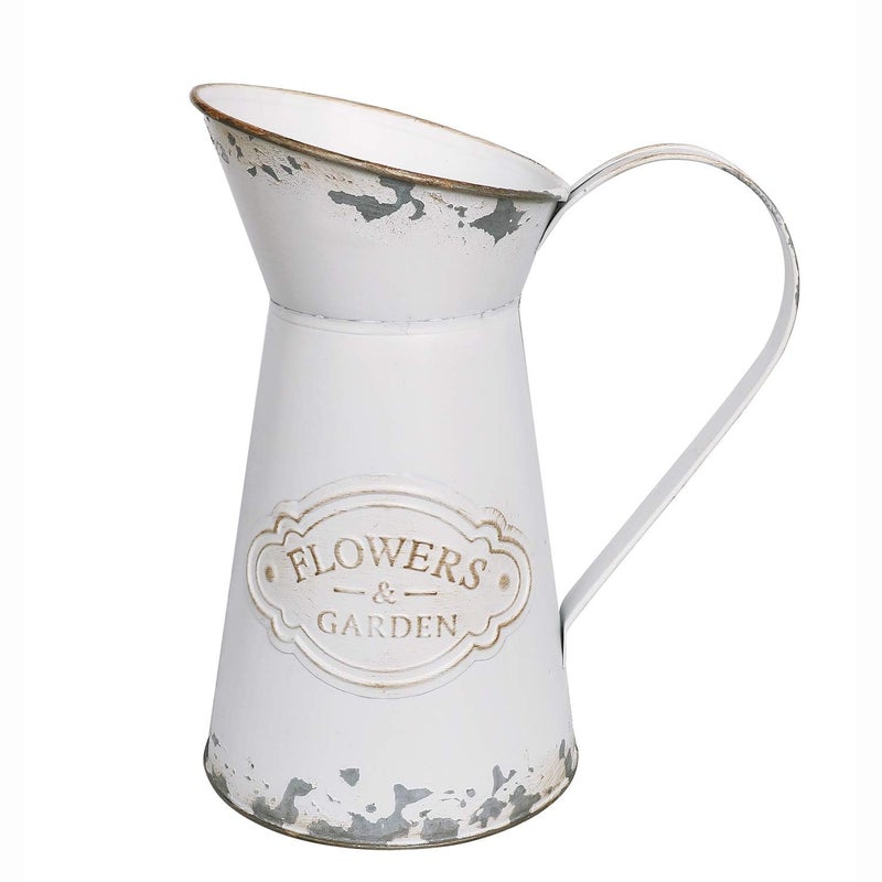 Apsoonsell Rustic Shabby Chic Vase Small Metal Vase Vintage Milk Jug Mini Pitcher Decorative Flower Vase Farmhouse Decor For Home  Kitchen  Bathroom - Image 1