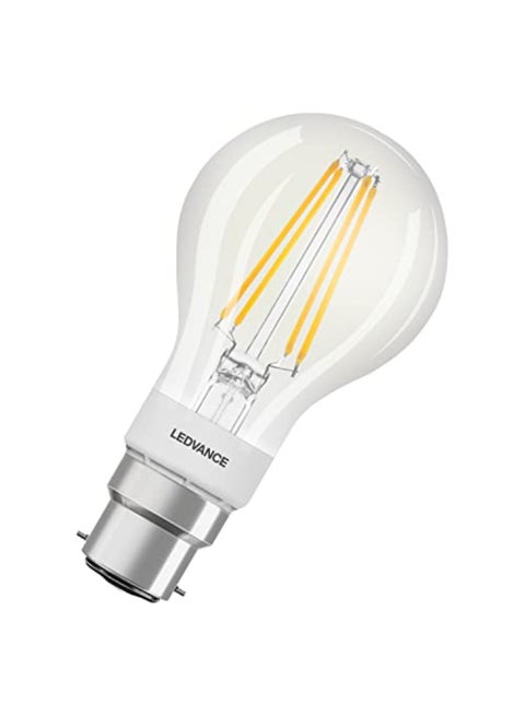 Ledvance Smart LED Lamp With Bluetooth, B22D, Dimmable, Warm White (2700K), Replaces Incandescent Lamps With 60 W, Controllable With Google, Alexa And Apple Homekit, Smart+ Bt Filament Dim, 1-Pack