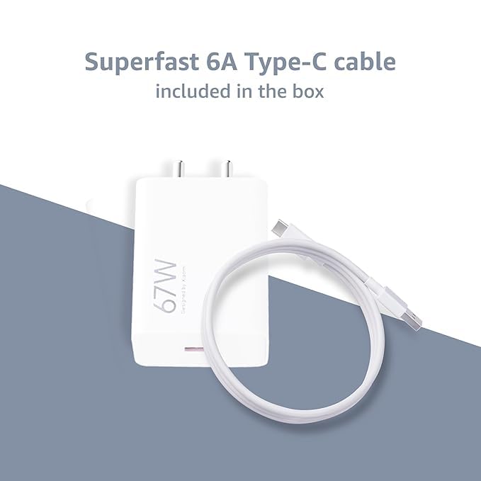 ZORAIZ ORIGINAL شاحن 67 واط SONICCHARGE 3.0 مع كابل Type-C 6A | يدعم Qualcomm Quick Charge 3.0 | متوافق مع MI وXiaomi وRedmi وPoco (أبيض) - Image 3