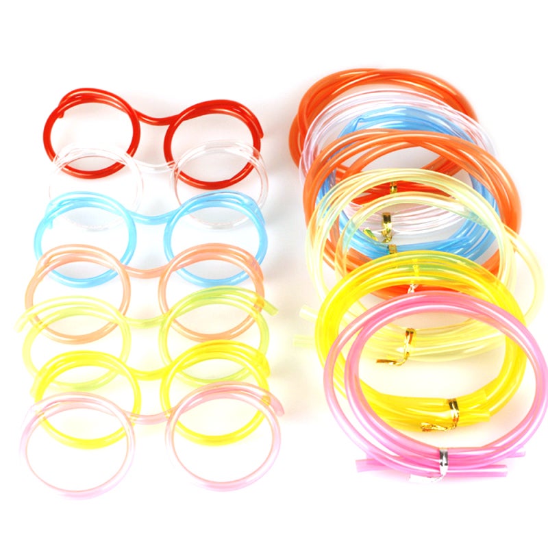 Fun Eyeglasses Yellow Crazy Design Straw - Safe Joyful Eyewear for Kids Party Gifts - Image 5