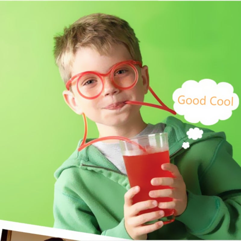 Fun Eyeglasses Yellow Crazy Design Straw - Safe Joyful Eyewear for Kids Party Gifts - Image 4