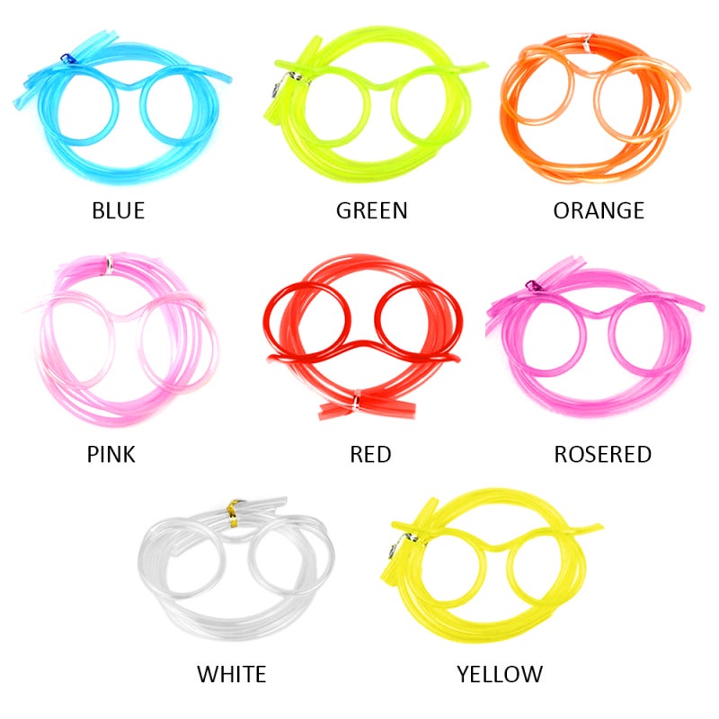 Fun Eyeglasses Yellow Crazy Design Straw - Safe Joyful Eyewear for Kids Party Gifts - Image 2