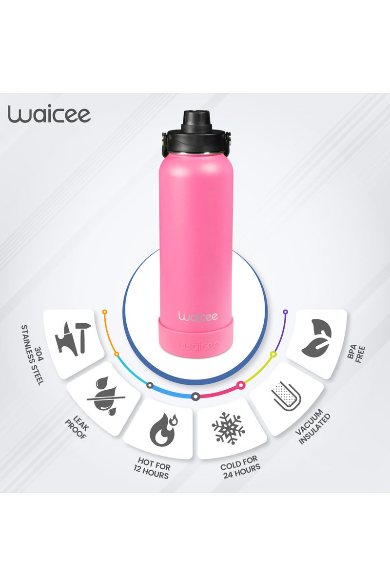 WAICEE Punchy Pink Reusable Water Bottle - Image 3