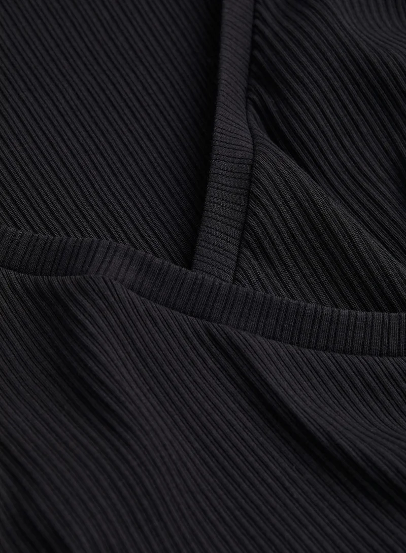 H&M Surplice Neck Ribbed Top