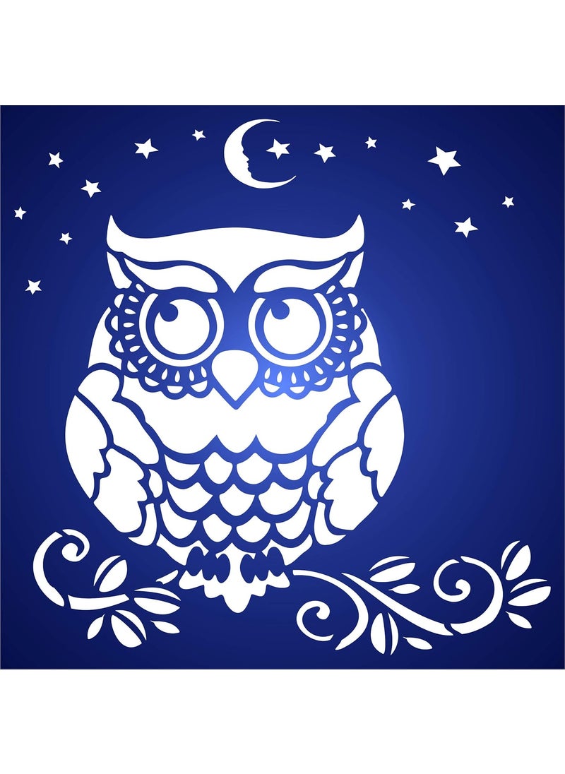 Usnyabni Owl Stencil, 6.5 x 6.5 inch (M) - Decorative Night Bird Nocturnal Animal Wildlife DIY Birds Stencils  - Image 5