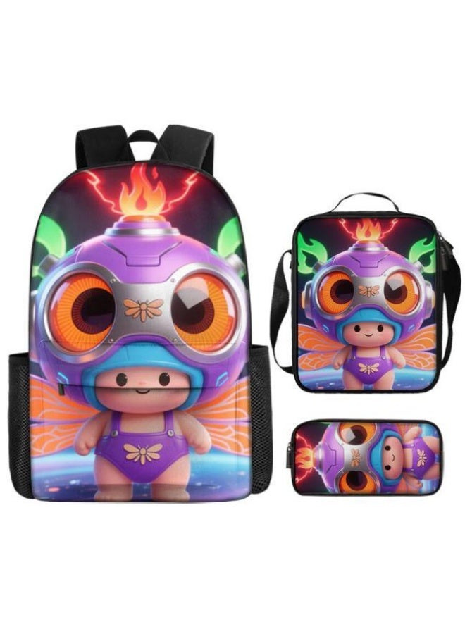 Bright Li Fire Fashion is unlimited! Cartoon bag three-piece set, suitable for a variety of scenes for students and teenagers (available for students, children, friends on outings, mountain climbing, schooling, etc.) - 104 - Image 2