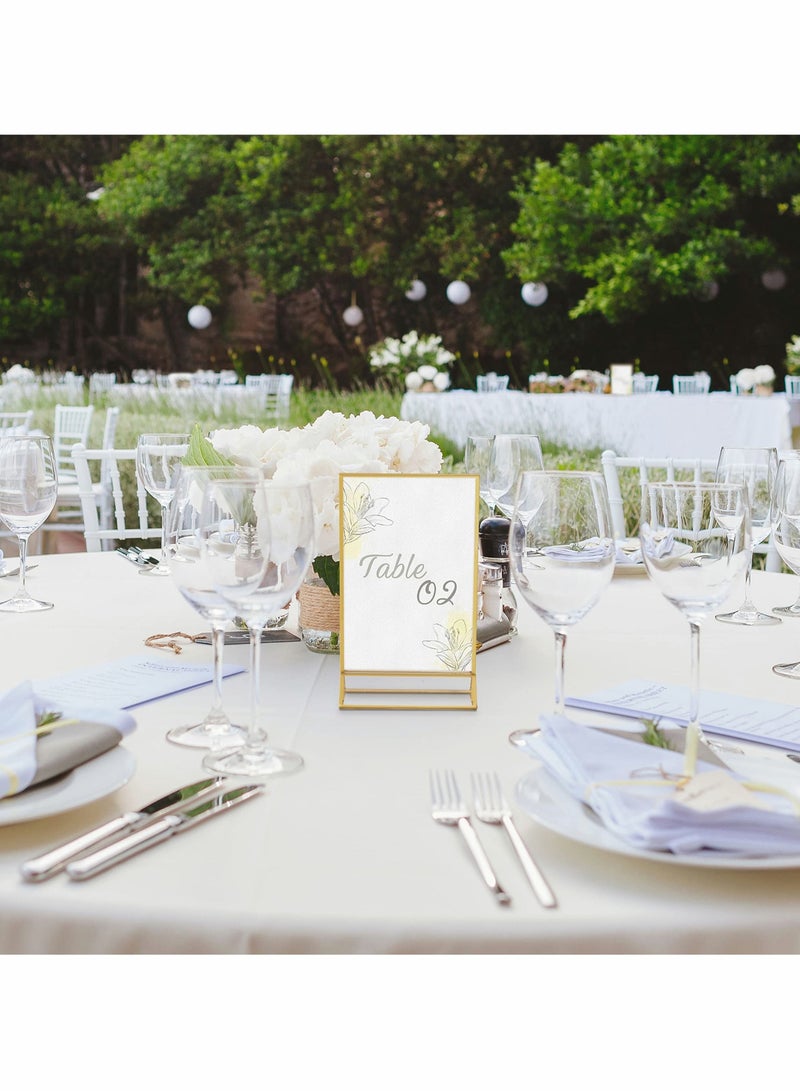 كابتن تيك Clear Acrylic Frames Display Holder with Gold Borders and Vertical Stand,Double Sided Table Menu Holders Picture Frames for Wedding Table Numbers, Restaurant Signs,Photos Display-5x7 Inches,6Pack KSA - Image 3