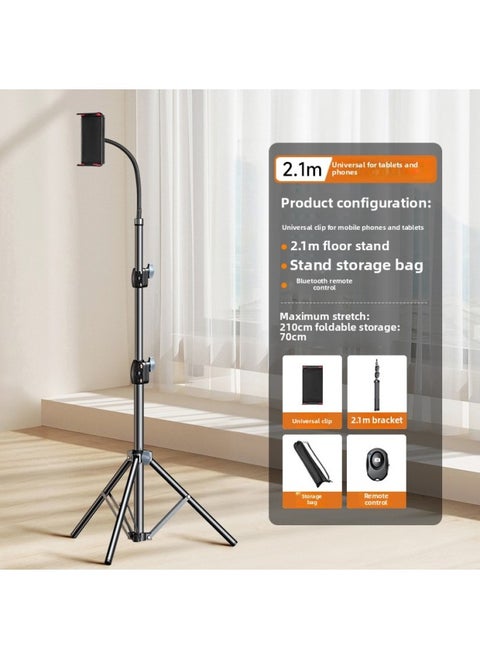 Landing Live Mobile Phone Bracket Tripod Video Special Lazy Shooting Multifunctional Triangular Support Frame-Color:2.1m Mobile Phone And Tablet Universal With Remote Control