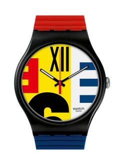 Swatch ساعة يد للجنسين مقاومة للماء بحركة كوارتز Nine To Six - 41 مم  - Image 1