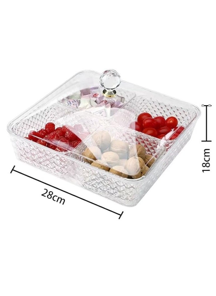 Fruit Dish Transparent Dried Fruit Box Household Divider with Lid Sealed Fruit Plate Acrylic Snack Parlor Nut Plate Living Room Fruit Plate 4 grid - pzsku/ZF64ED30A2948EBC93134Z/45/_/1735622447/c9fc9959-88cc-4e41-a041-56bee0cb548c