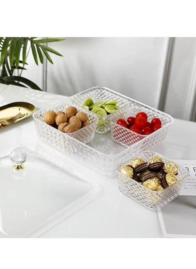 Fruit Dish Transparent Dried Fruit Box Household Divider with Lid Sealed Fruit Plate Acrylic Snack Parlor Nut Plate Living Room Fruit Plate 4 grid - pzsku/ZF64ED30A2948EBC93134Z/45/_/1735622448/712d7a55-8261-45c9-b515-5725a931f22e