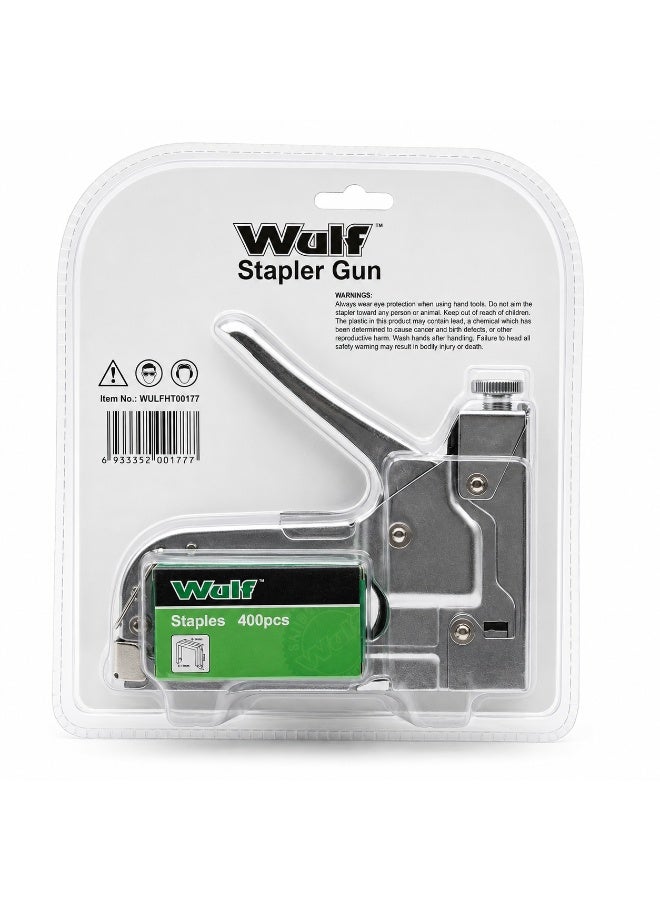 WULF Staple Gun 4-14mm Professional Heavy Duty Manual Stapler Gun with Adjustable Driving Force, Quick Jam Release and Chrome Finished Steel Body for Upholstery, Carpentry & DIY Projects - Image 4