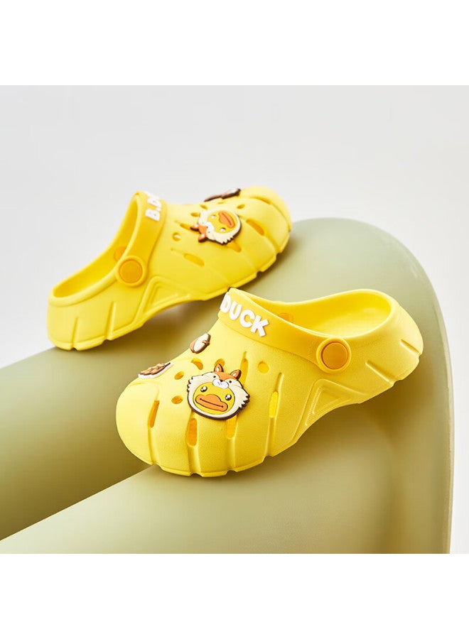 B.duck B.duck Yellow Duckling Children's Garden Shoes Unisex Cartoon Home Slippers Beach Hole Shoes 5903 Yellow Size 34  - Image 1