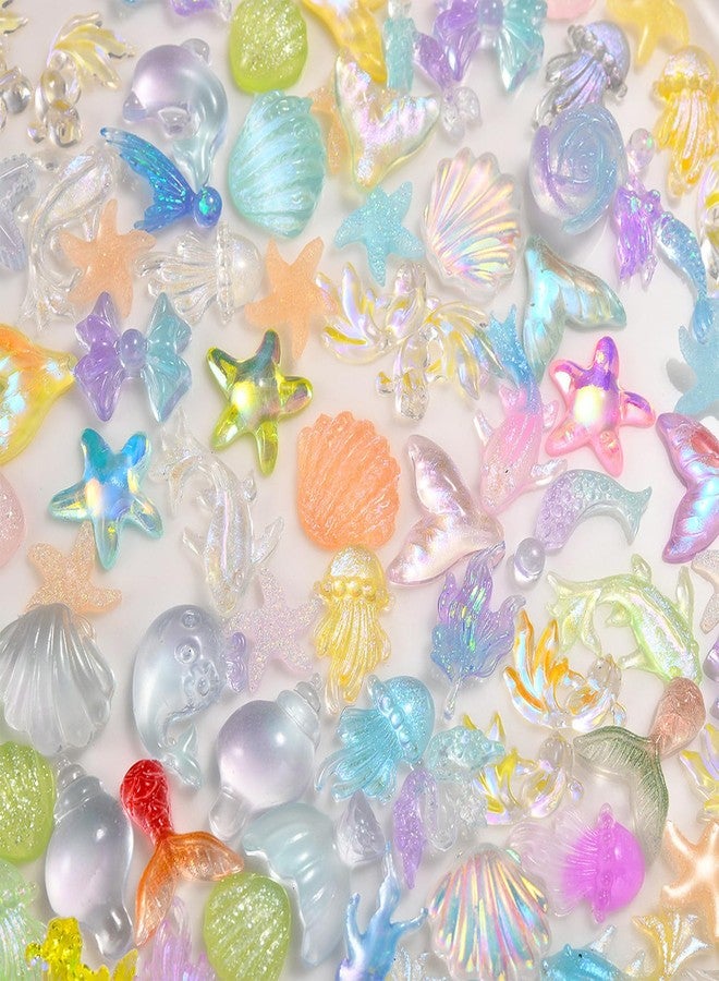UCCASA 50pcs Ocean Series Nails Charms 3D Resin Ocean Nail Art Supplies for Acrylic Nails Sea Shell Starfish Dolphin Nail Gems and Charms Kawaii Nail Charms for Women Summer DIY Nail Art Decoration - Image 5