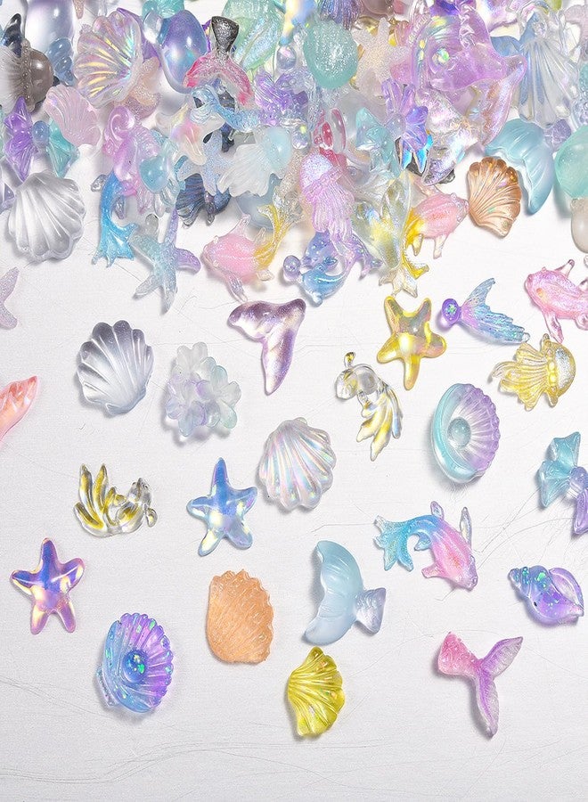 UCCASA 50pcs Ocean Series Nails Charms 3D Resin Ocean Nail Art Supplies for Acrylic Nails Sea Shell Starfish Dolphin Nail Gems and Charms Kawaii Nail Charms for Women Summer DIY Nail Art Decoration - Image 1