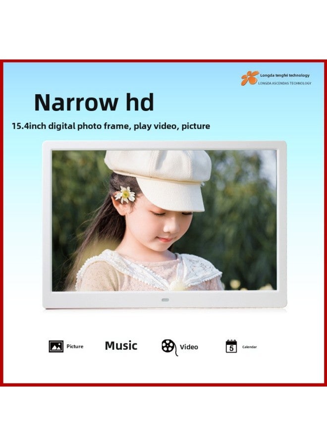 Manufacturers Directly Supply 14.1 Inch Digital Photo Frame Electronic Photo Album To Play High-definition Pictures 1080P Gift Music Video-Color:15.4inch White Tn Screen - Image 1