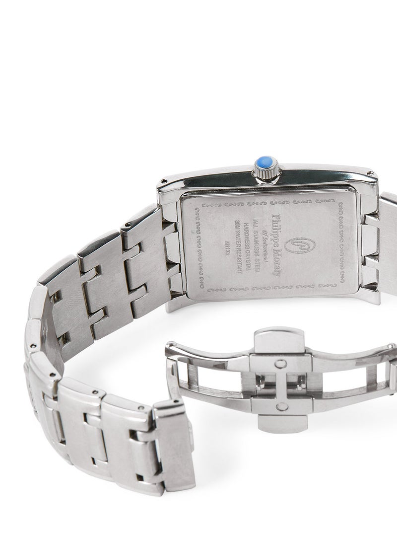 فيليب مورالي السويسرية ساعة يد معدنية M1133WBR - 31 ملم - فضي - Image 4