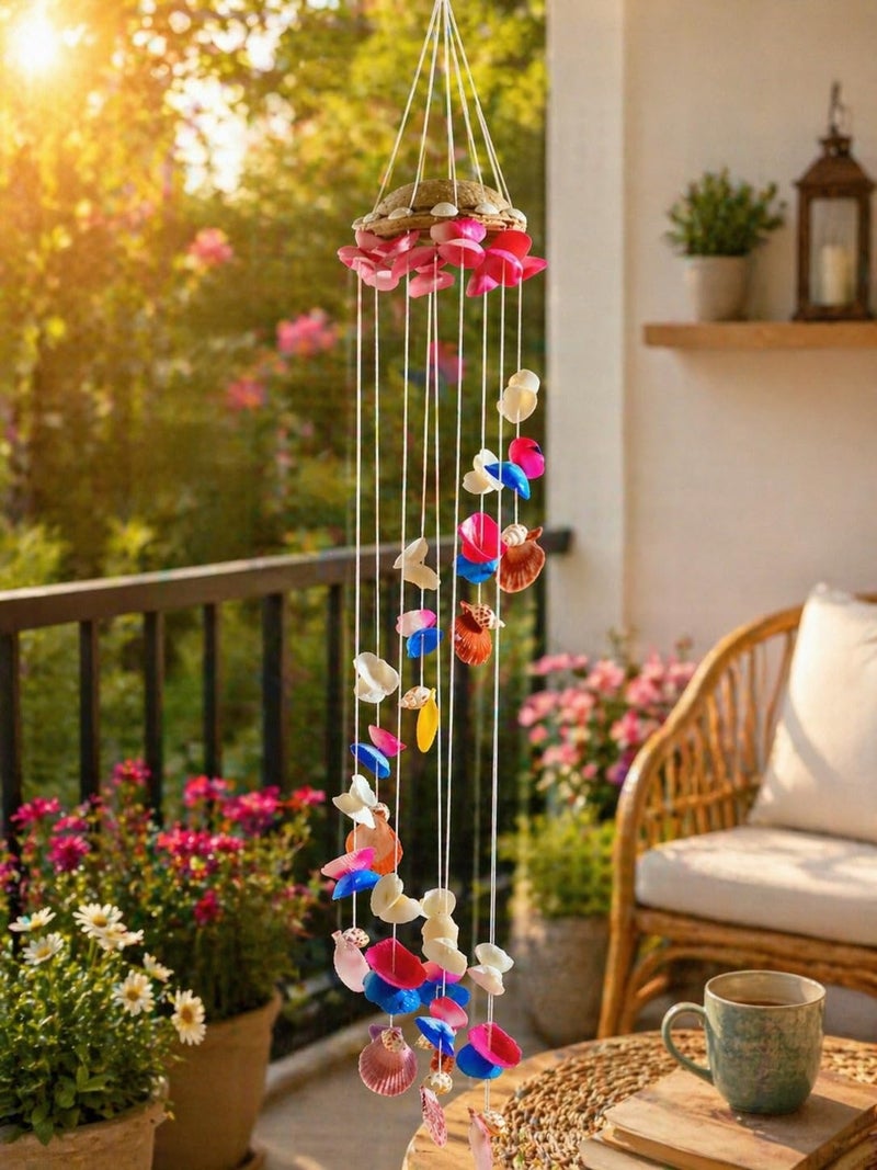 Shellkrafts Beautiful Unique Artificial Sea Shell Wind Chime for Home Positive Energy, Hanging Wind Bell|Decorative Item 28INCHES - Image 2