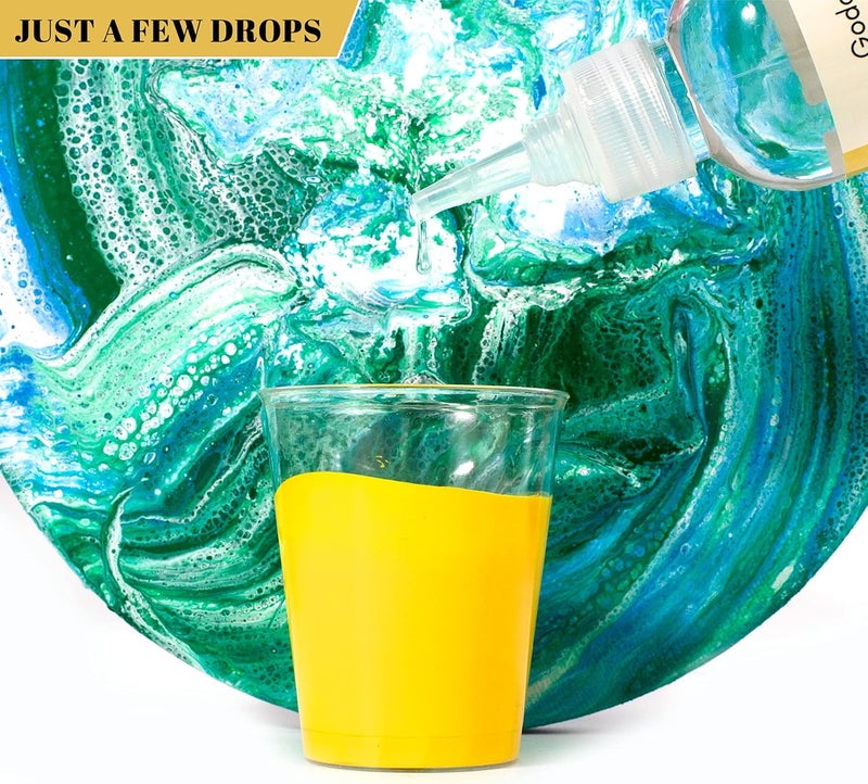 Godora 6 Ounce Art Silicone Pouring Oil for Dramatic Cell Creation, 100% Silicone Acrylic Paint Pouring Oil with Precision Tip for Easy Use, Dramatic Cell Activator for Painting Acrylic, Watercolor - Image 2