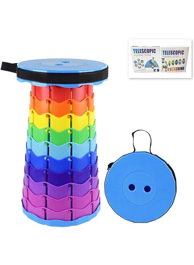Generic ErOLIFIN Colorful Folding Stool Sturdy Lightweight Retractable Folding Bench for Adult Camping Chairs Suitable for Outdoor Fishing Excursions Gardening TripsColorLight Blue  - Image 1