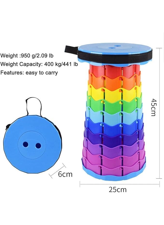 Generic ErOLIFIN Colorful Folding Stool Sturdy Lightweight Retractable Folding Bench for Adult Camping Chairs Suitable for Outdoor Fishing Excursions Gardening TripsColorLight Blue  - Image 4